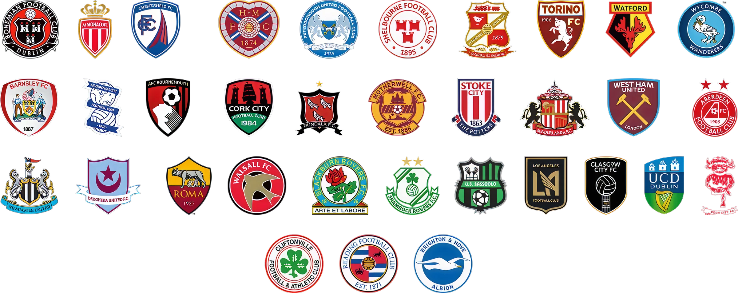 Logos dos clubes parceiros