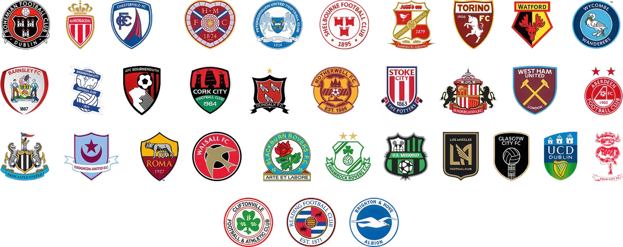 Logos dos clubes parceiros